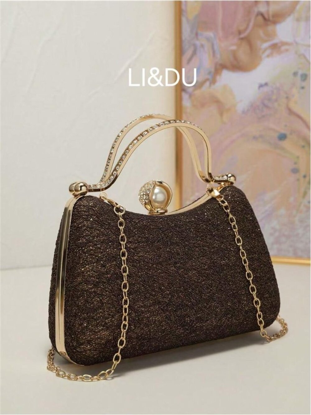 Mini Decorated Box Shaped Evening Clutch